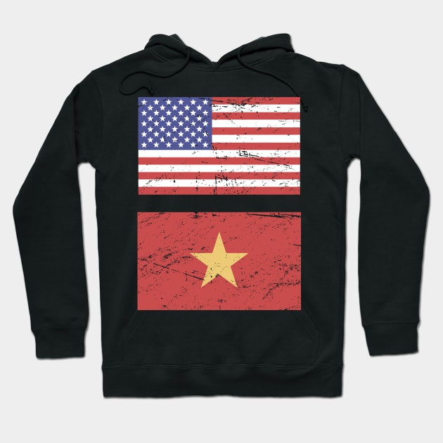 United States Flag & Vietnam Flag Hoodie by MeatMan